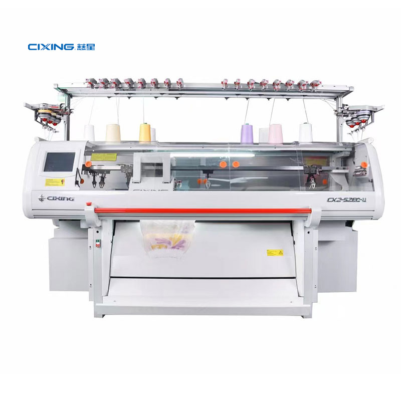 What can the flat knitting machine be used to produce