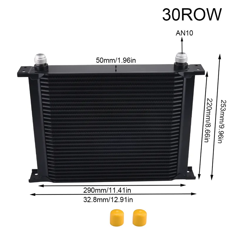 30 Row 10an Aluminum Engine Transmission Oil Cooler Kit