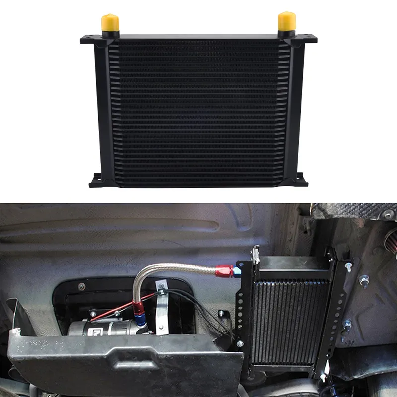 30 Row 10an Aluminum Engine Transmission Oil Cooler Kit