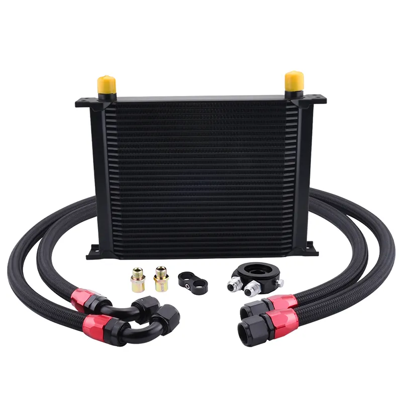 30 Row 10an Aluminum Engine Transmission Oil Cooler Kit