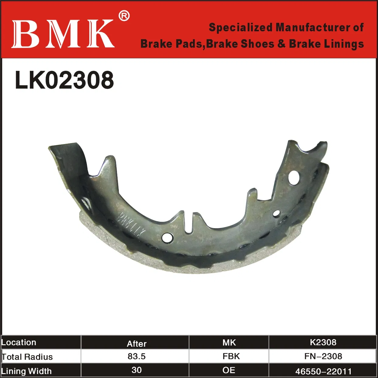 Environment Friendly Brake Shoe (K2308)
